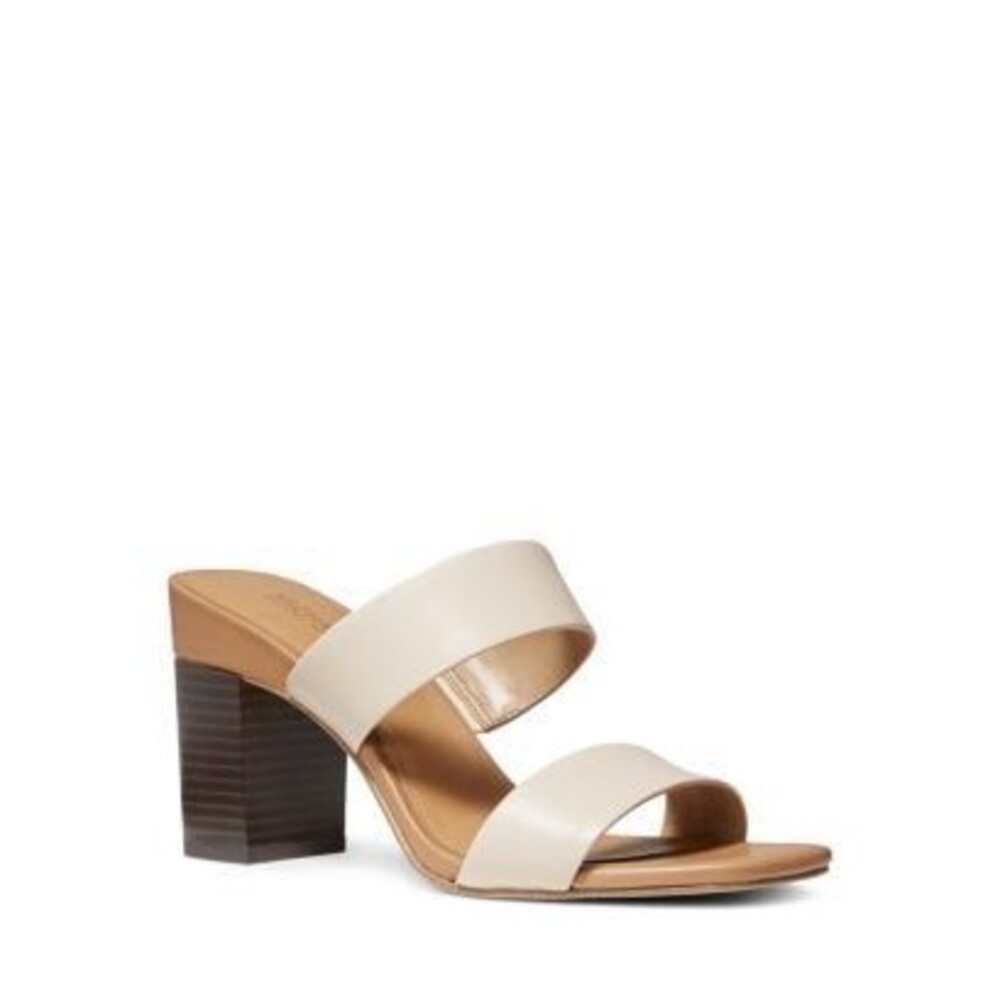 NWOT Michael Kors MK Women's Glenda Double Leather Straps Slide Mule Sandals 9M - Picture 1 of 8